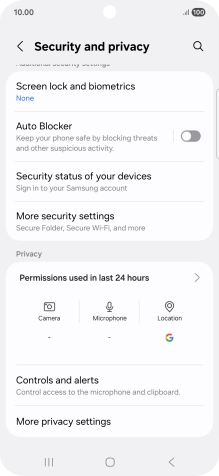 Press More security settings. Press More security settings.