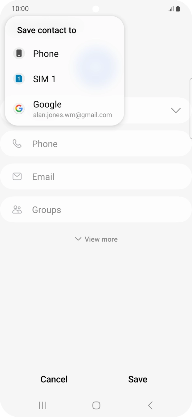 Press the required Google account. Press the required Google account.