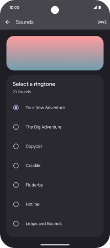 Press the different ring tones to hear them.