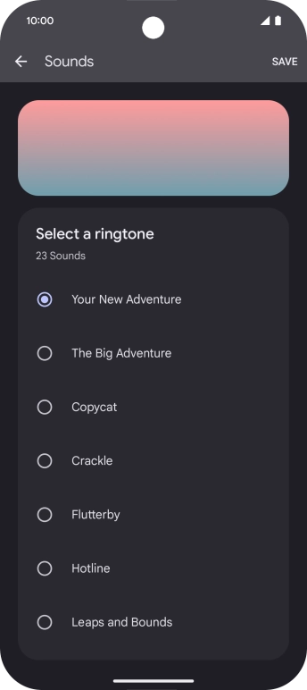 Press the different ring tones to hear them.