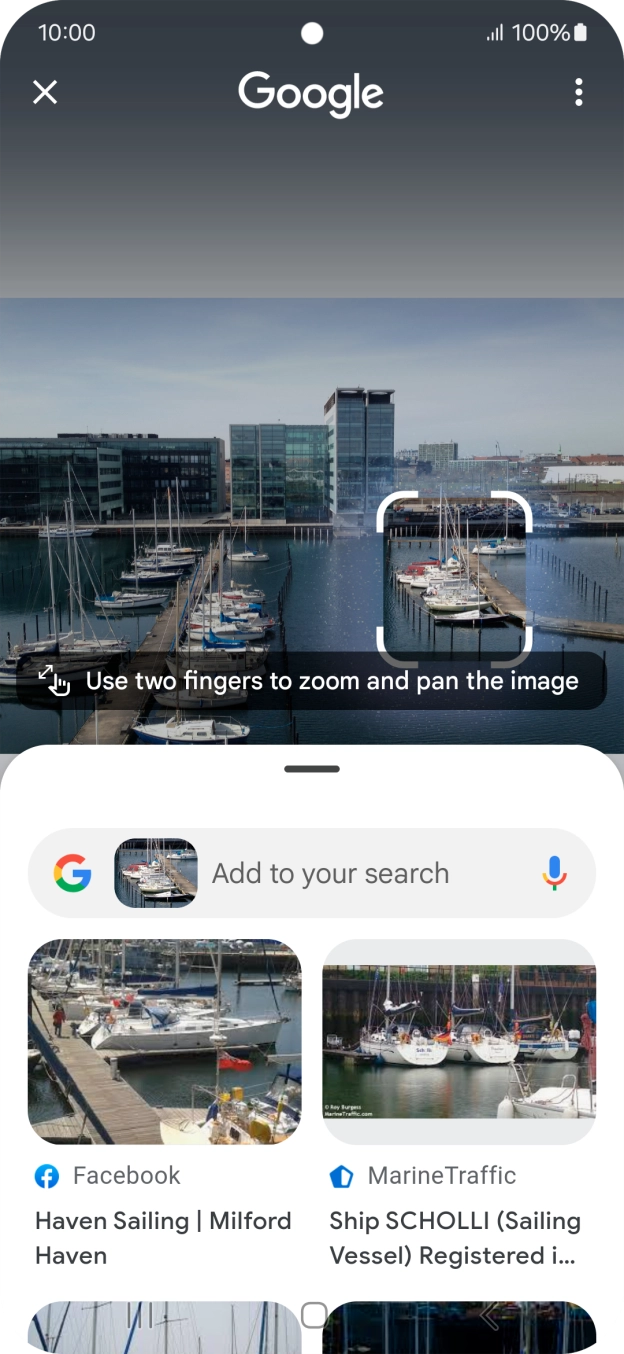 Follow the instructions on the screen to use the search results.