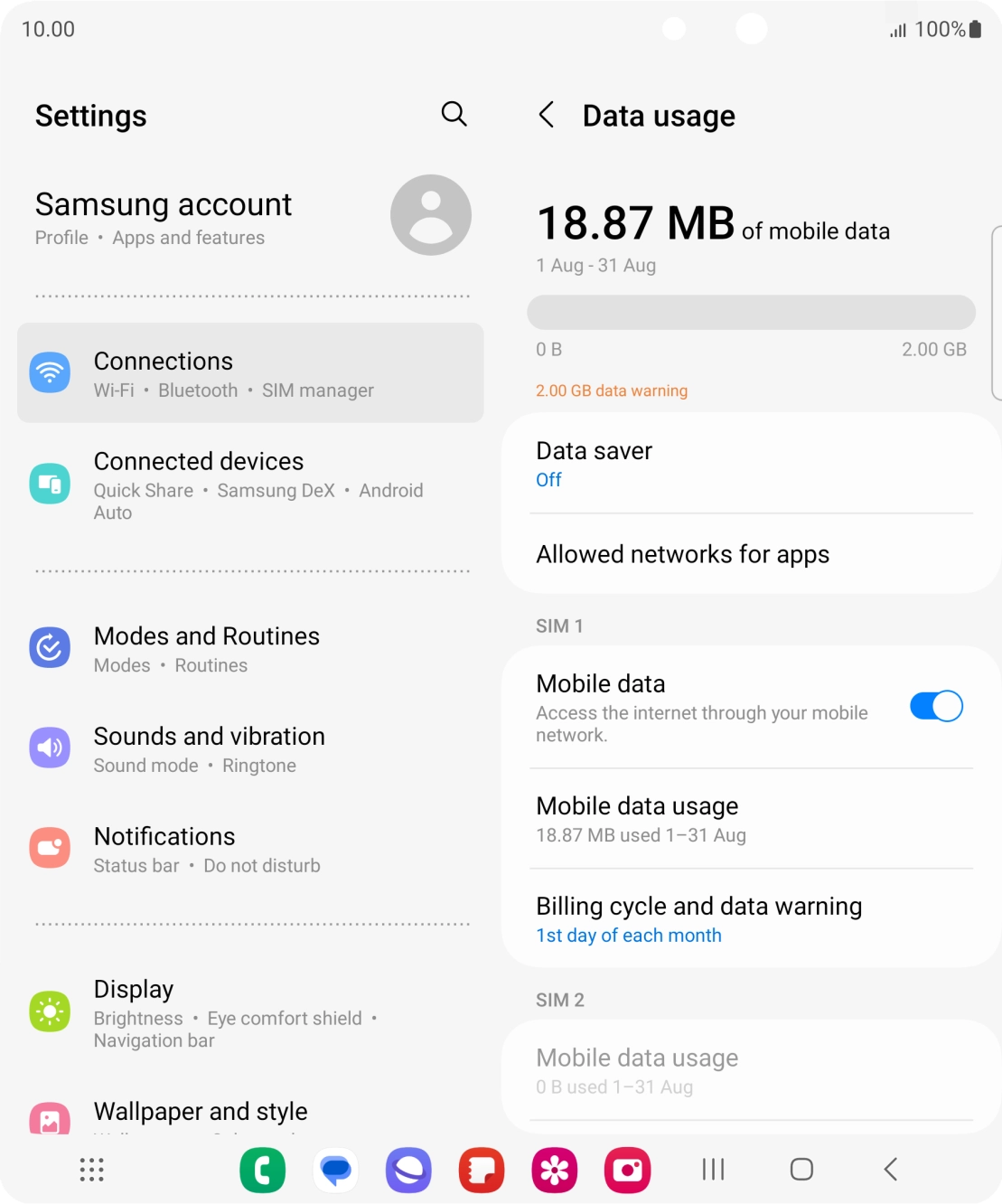 The total data usage is displayed.