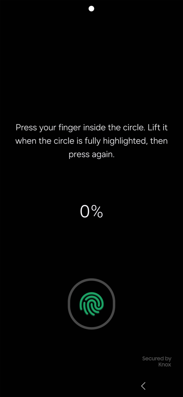 Follow the instructions on the screen to create the phone lock code using your fingerprint.