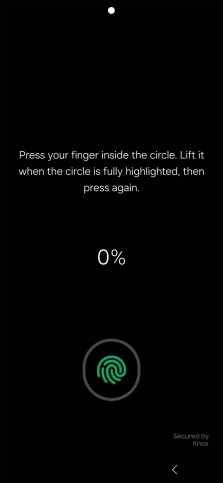Follow the instructions on the screen to create the phone lock code using your fingerprint.