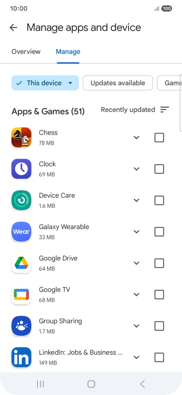 Press the required app.
