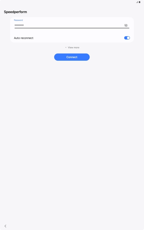 Key in the password for the Wi-Fi network and press Connect.