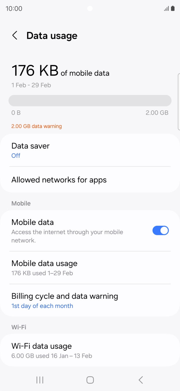 The total data usage is displayed.