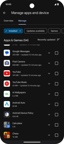 Press the required app.