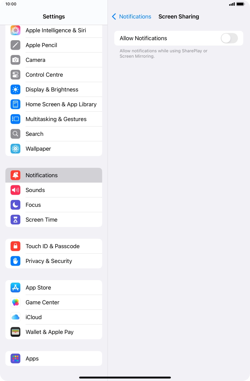 Press the indicator next to 