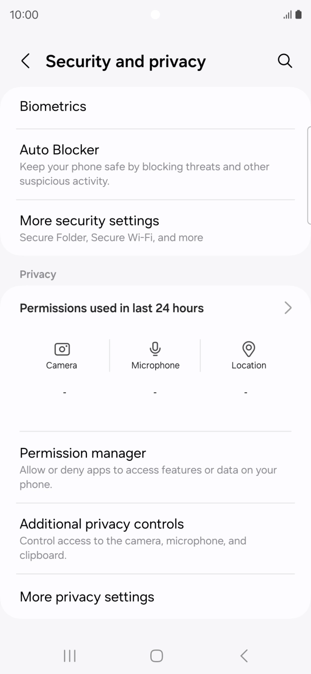 Press More security settings. Press More security settings.