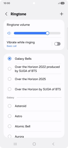 Press the different ring tones to hear them.