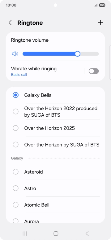 Press the different ring tones to hear them.