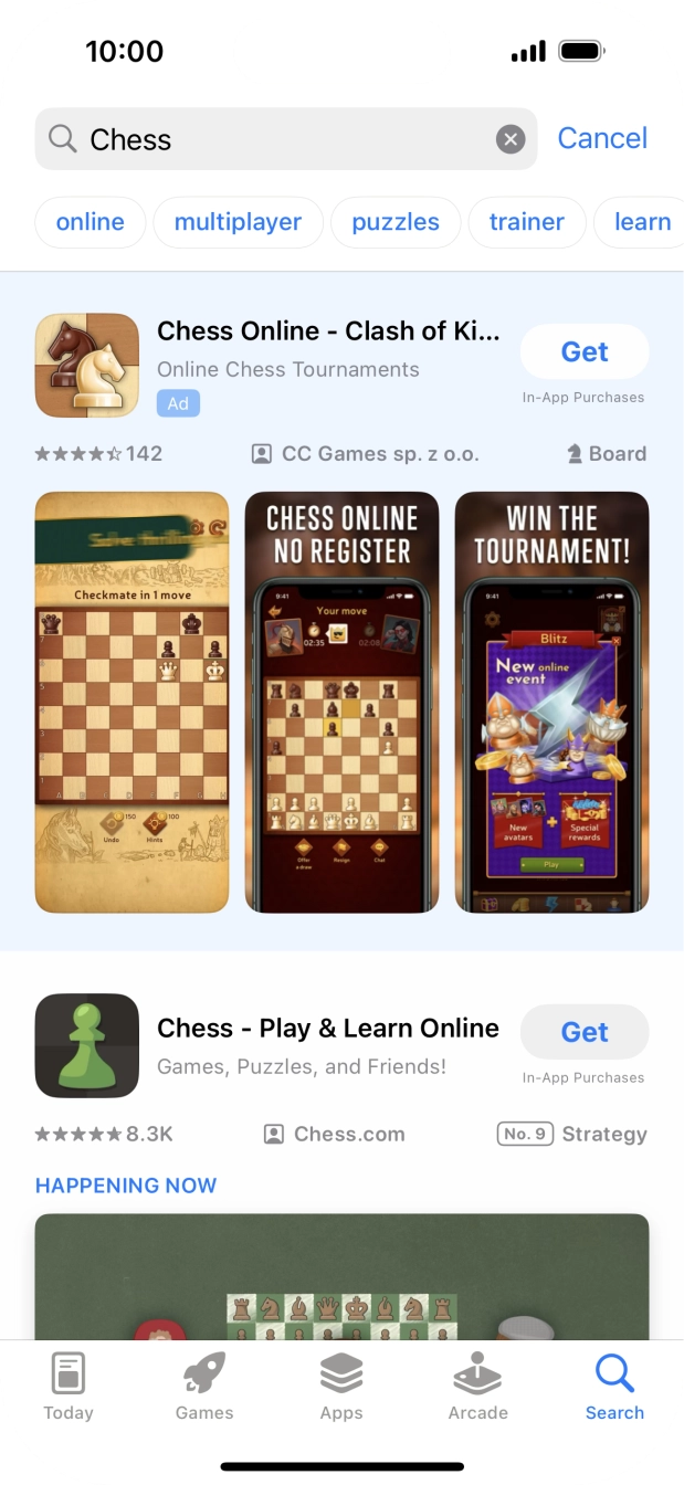 Press the required app.