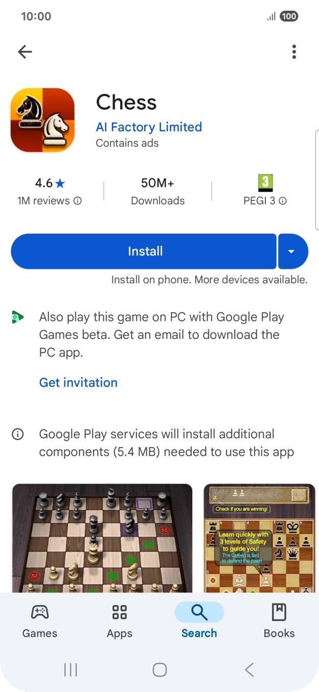 Press Install and follow the instructions on the screen to install the app.