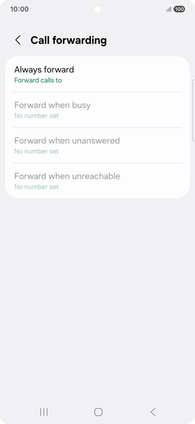 Press the required divert type.