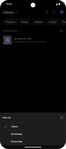 Press the required category and go to the required audio file.