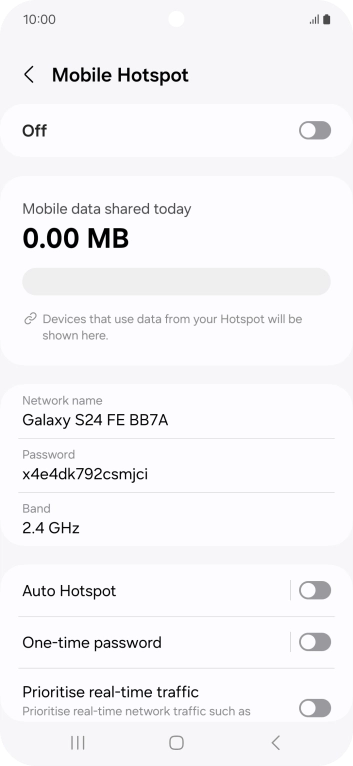 Press Network name.