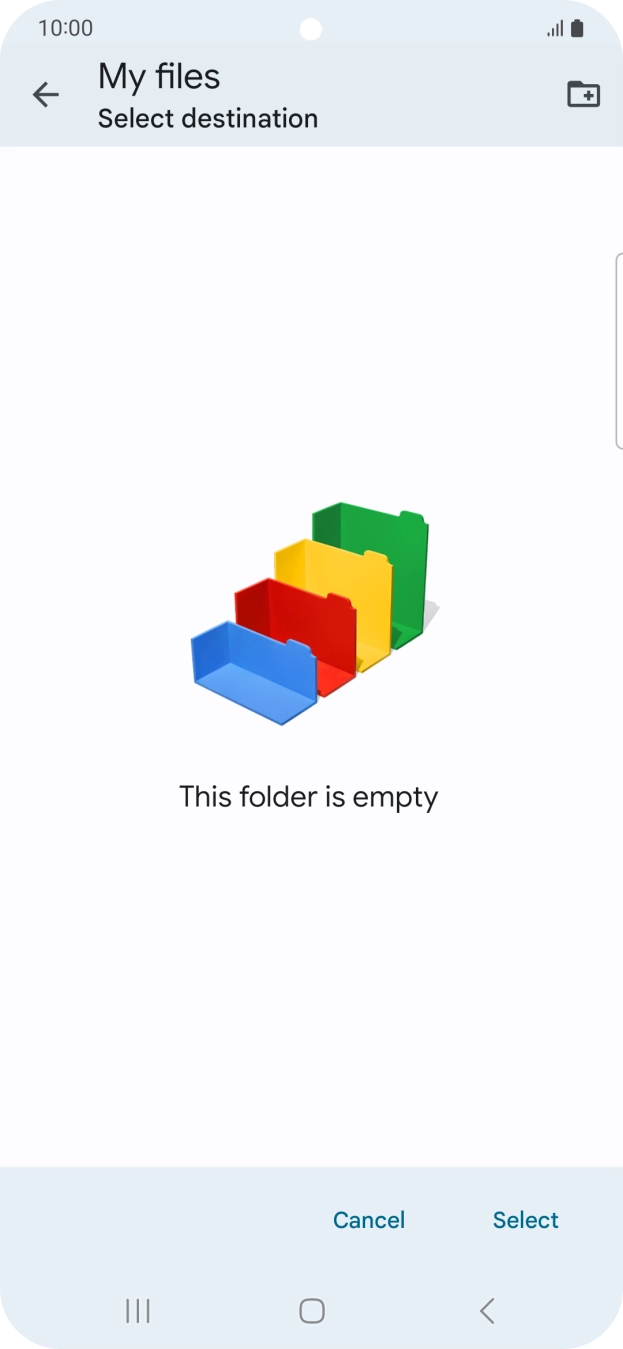 To create a new folder, press the new folder icon and follow the instructions on the screen to create a new folder. To create a new folder, press the new folder icon and follow the instructions on the screen to create a new folder.