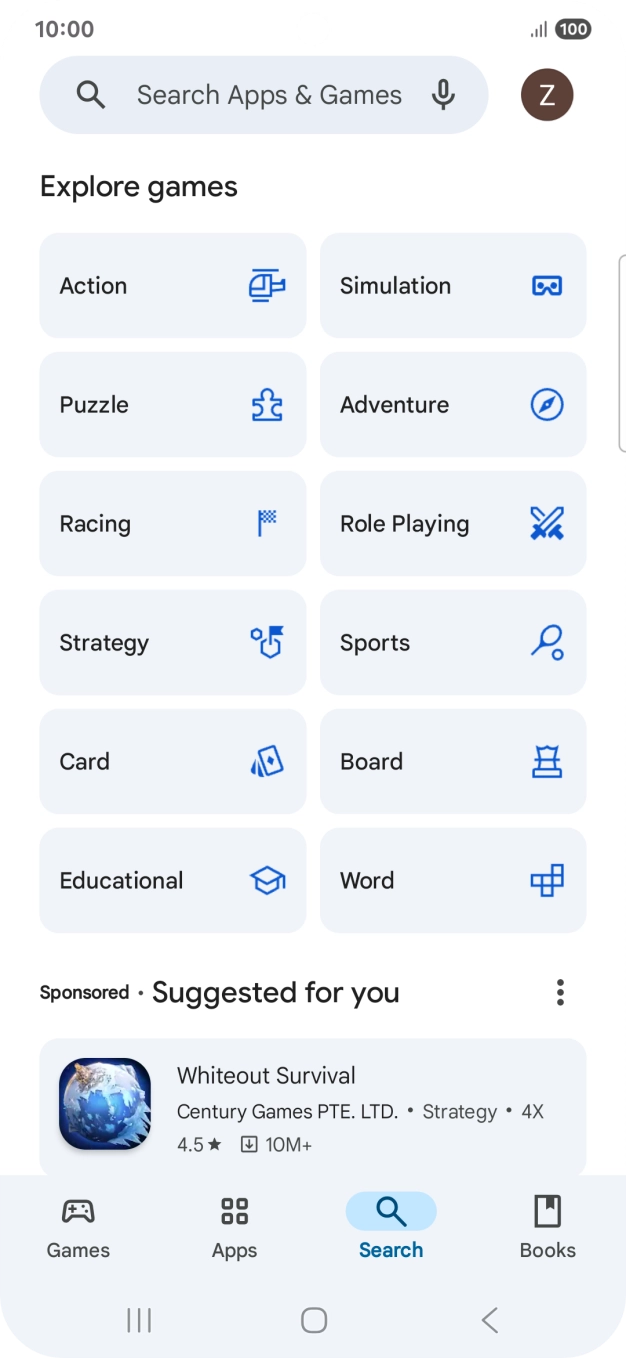 Press the search field. Press the search field.