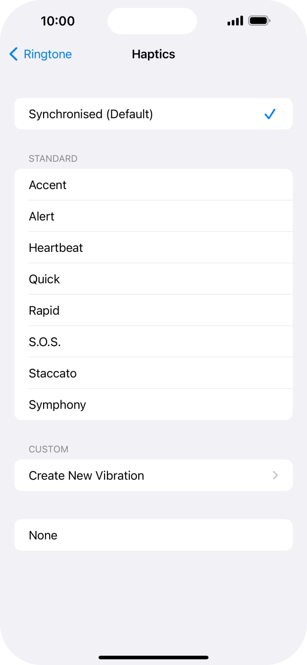 Turning vibration on my mobile phone on or off - Optus