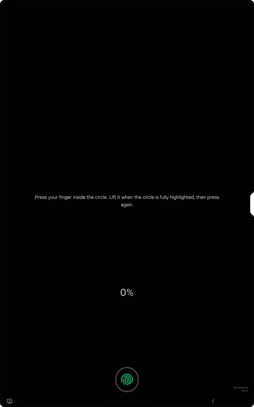 Follow the instructions on the screen to create the lock code using your fingerprint.