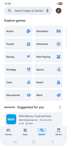 Press the search field. Press the search field.