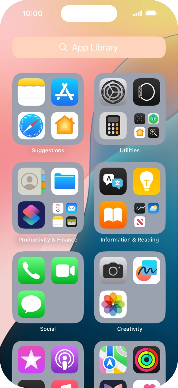 Press the required app.