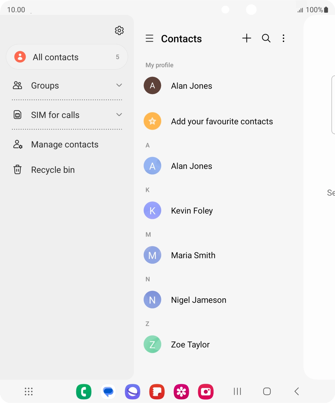 Press Manage contacts.