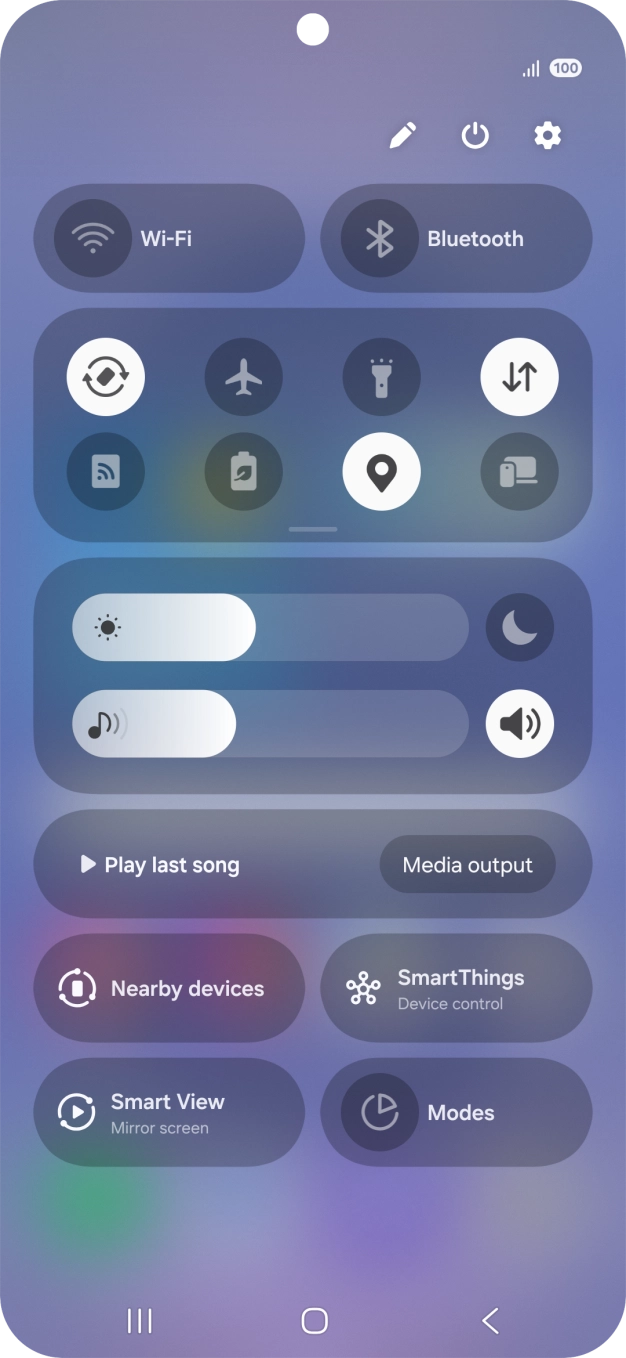 Press the settings icon. Press the settings icon.