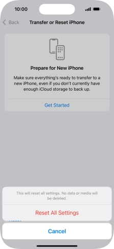 Press Reset All Settings.