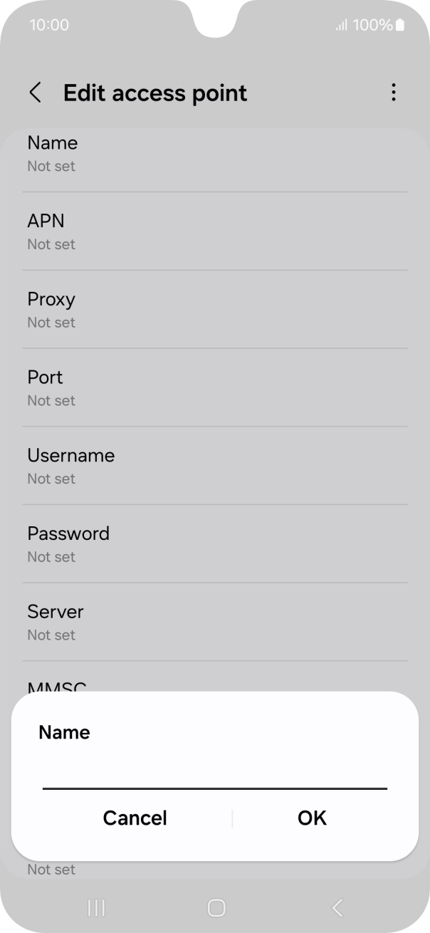 Key in Telstra Internet and press OK. Key in Telstra Internet and press OK.