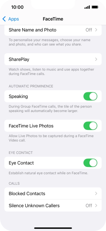 Press Blocked Contacts.