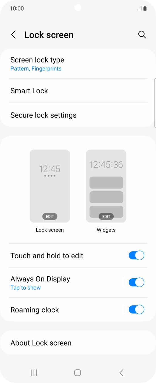 Press Screen lock type and key in the additional phone lock code you created earlier.