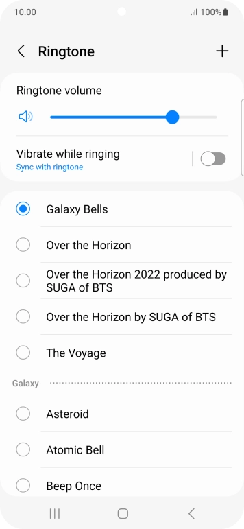 Press the different ring tones to hear them.