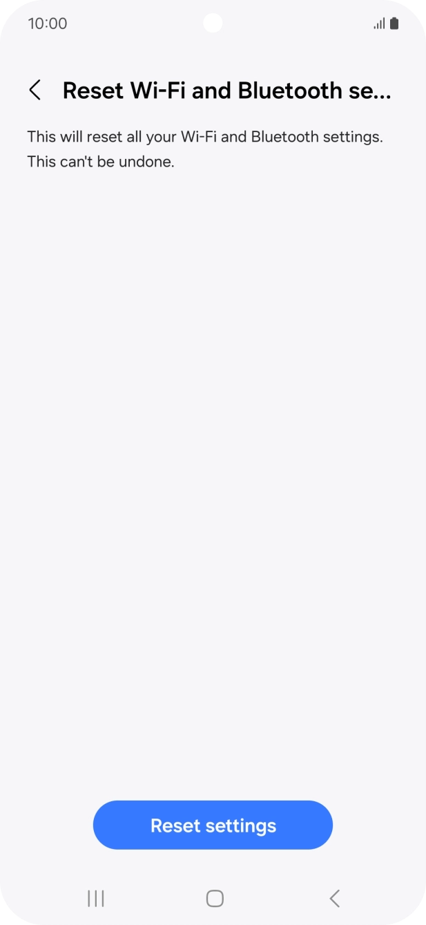 Press Reset settings. Press Reset settings.