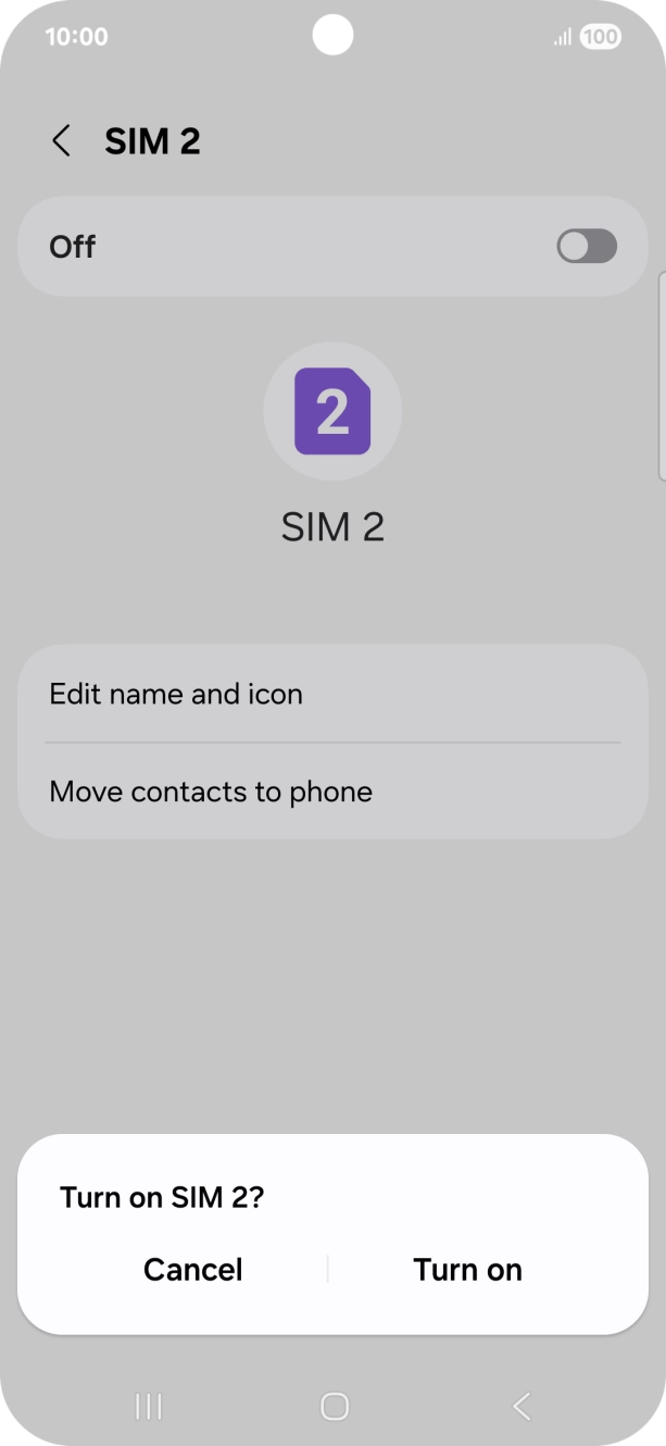 If you turn on use of the service, press Turn on.