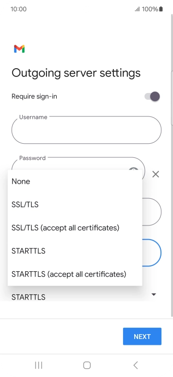 Press SSL/TLS.