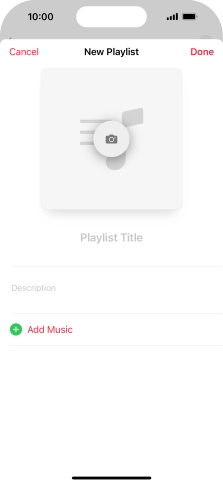 Press the text input field and key in a name for the playlist.