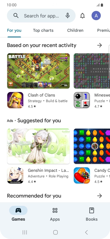 Press the profile icon.