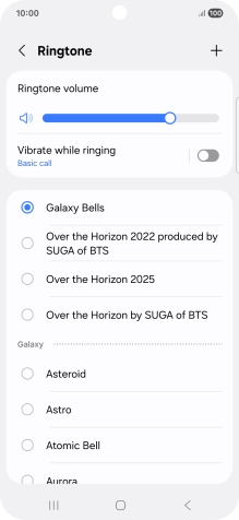 Press the different ring tones to hear them.