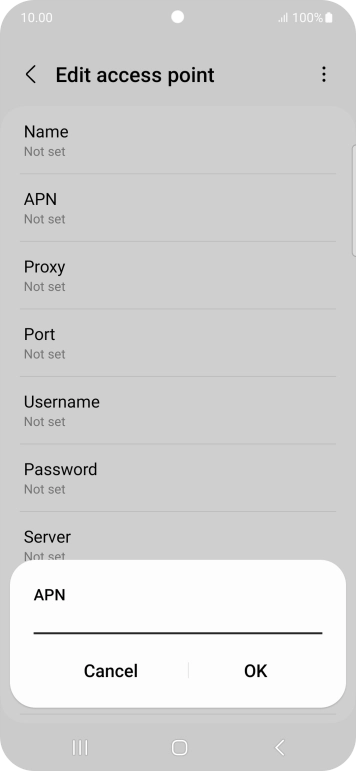 Key in telstra.wap and press OK.