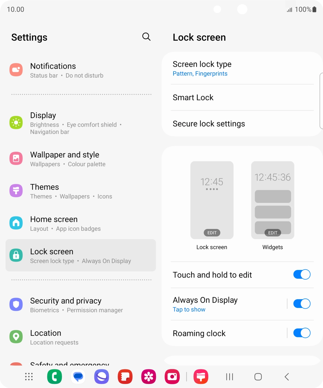 Press Screen lock type and key in the additional phone lock code you created earlier.