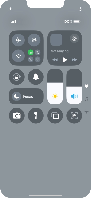 Press the flight mode icon to turn the function on or off.