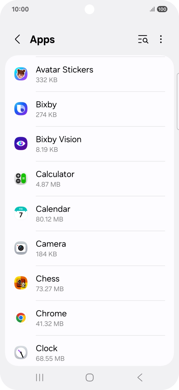 Press the required app. Press the required app.
