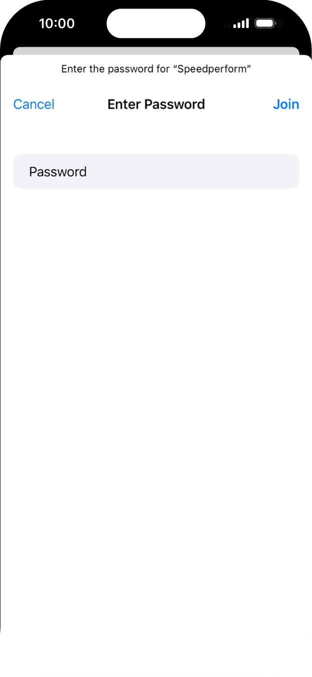 Key in the password for the Wi-Fi network and press Join.