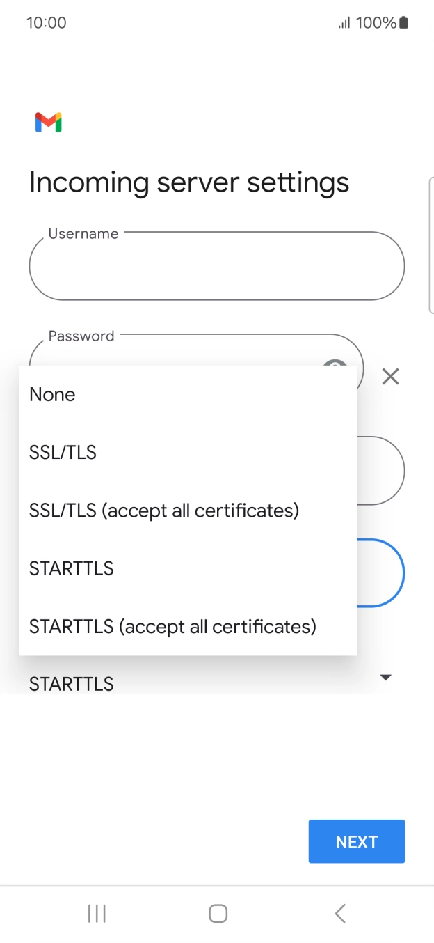 Press SSL/TLS. Press SSL/TLS.