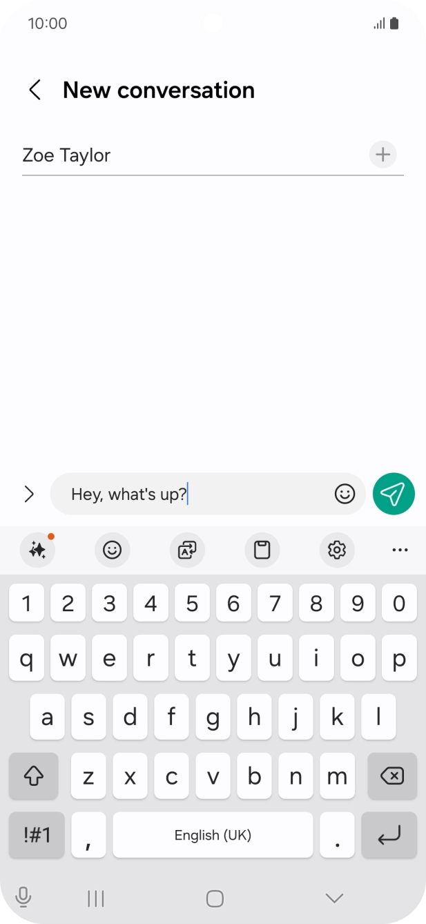 Create a new message and write the required text. Create a new message and write the required text.