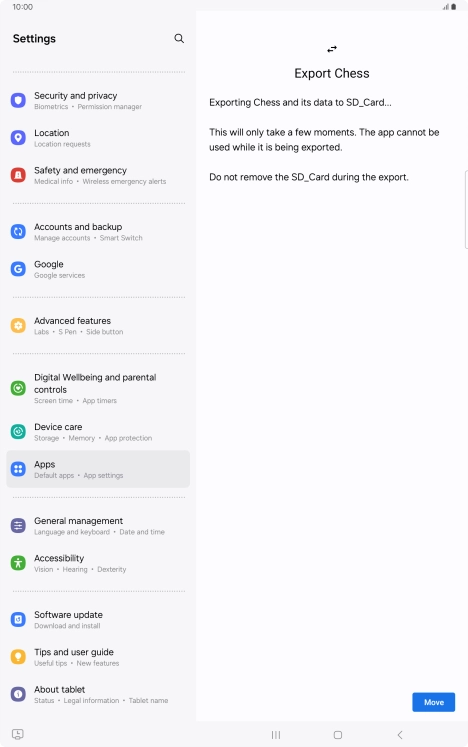 Press Move. Press Move.