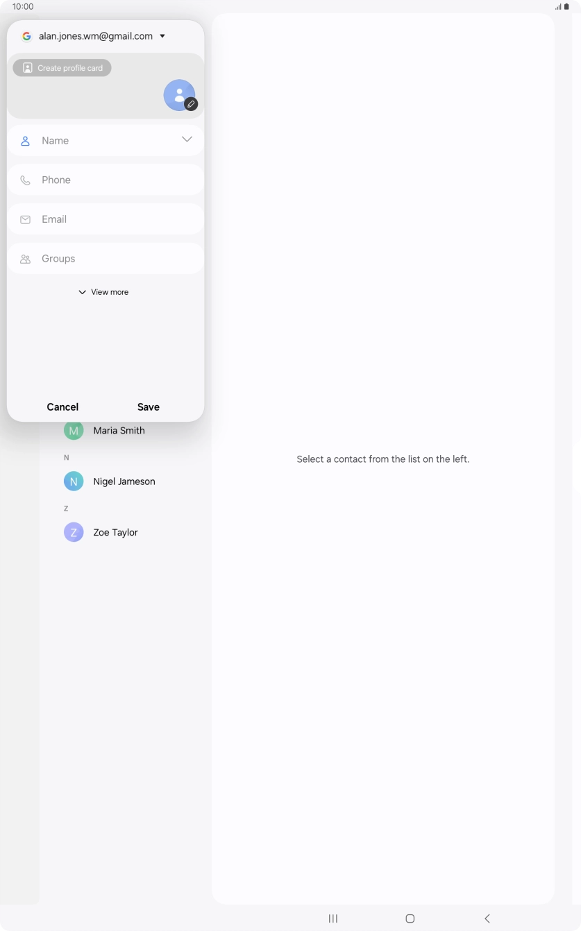 Press Name and key in the required name.