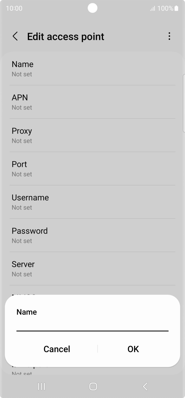 Key in Telstra Internet and press OK.